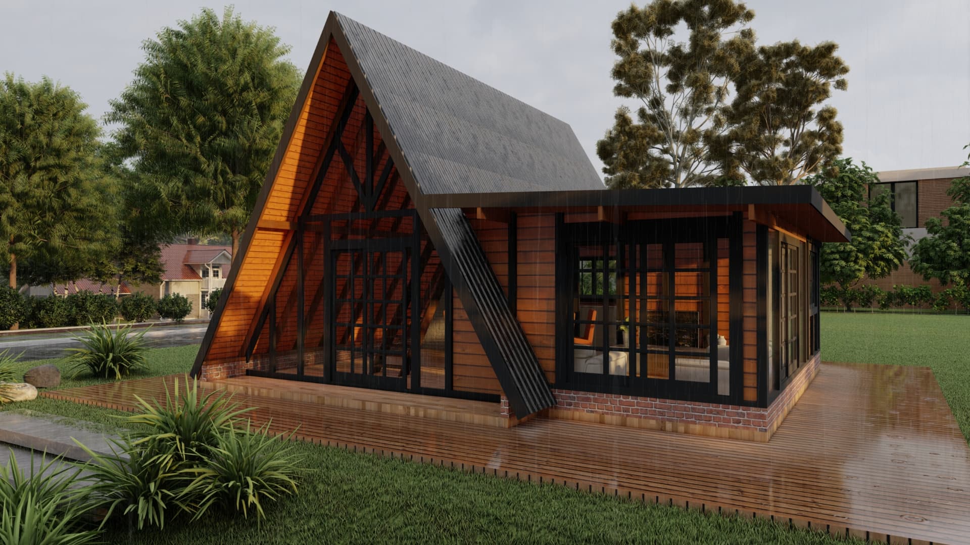 Render do Chalé A-frame P24